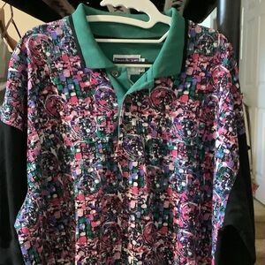 Reebok Multicolor Patterned Golf Polo Shirt,‎ XL